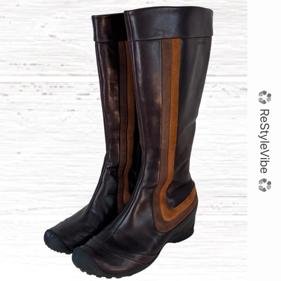 MERRELL Women’s Size 10 Boots Tall Leather Eden Peak Style - Picture 1 of 16